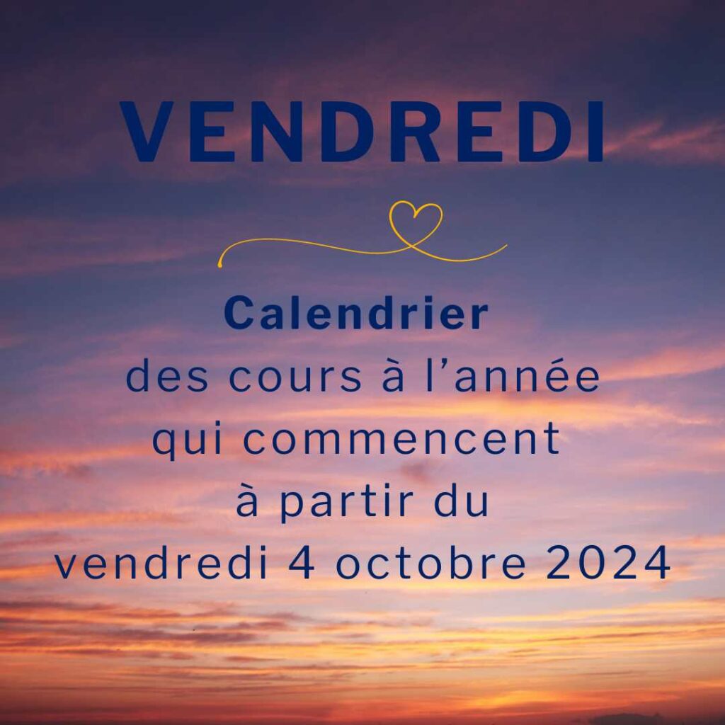 vendredi calendrier cours de langues